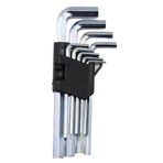 9 Parça Krom Uzun Düz Alyan Anahtar Seti 150 mm (2–10 mm) Dayanıklı Çelik Allen Anahtar Takımı
