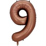 9 Rakam Karamel Folyo Balon 34 inç 76-82 cm