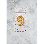 9 Rakamı Gold Renk Duğum Günü Pasta Mumu