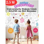 9 Yaş Doğum Günü Partisi Unicorn Temalı Dev Boyama Kağıdı | Eğitici Oyuncak, Kitap, Hediye - Tekli