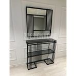 90 cm Ayna , 90X30X100 cm Dresuar Takım (Raf Siyah Cam) Z11