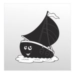 90 cm Gülen Tekne Folyo Sticker