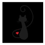 90 cm Kalpli Kedi Folyo Sticker