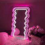 90 cm Ledli Desenli Dekoratif Duvar Boy Aynası