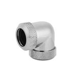 90 Derece Dirsek Çift Sert Boru Boru Konektörü Su Sıvı Soğutma Isı Dağıtımı 14mm OD DIY Bilgisayar Meraklıları Için (Gümüş)
