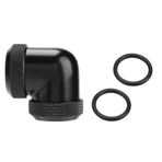 90 Derece Dirsek Çift Sert Boru Boru Konektörü Su Sıvı Soğutma Isı Dağıtımı 14mm OD DIY Bilgisayar Meraklıları Için (Siyah)