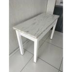 90 x 45 cm Katlanır Mutfak Masası - Beyaz Mermer