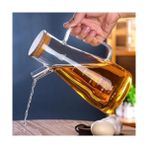 900ML Borosilikat Cam Chef Model Yağdanlık [bambu Kapaklı] - standart