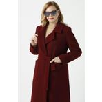 904 Bordo Mono Yaka Torba Cepli Kaşe Kaban