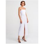 90758 Straplez Elbise-beyaz