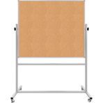 90X120CM Çift Taraflı Mobil Dönerli Mantar Pano - Ahşap - Seçenek 1
