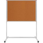 90X180 cm Açık Kahverengi Tekerlekli Ayaklı Mantar Pano - Seçenek 1