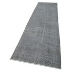 90x364 cm Overdyed Vintage Gri Vintage Yün El Dokuma Modern Geometrik Etnik Eskitme Desenli Boho Oturma Odası Salon Yolluk Koridor Mutfak Halısı