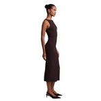 91099 Extra Slim Fit Midi Elbise-Koyu Kahve 36