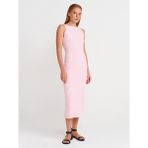 91099 Vücuda Oturan Midi Elbise-Toz Pembe - 36