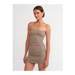 91177 Straplez Poliamid Elbise-Vizon