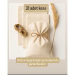 9×12CM 10 Adet Ham Natural Bez Kese Düğün, Nişan,davet Vb Lavanta, Sabun, Takı Vs Çok Amaçlı Bez Poşet