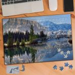 914 Çam Ağaçları Ve Köprü Manzarası 240 Parça Puzzle Yapboz Tablo