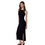 91652 Fitilli Midi Elbise-Siyah 36