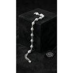 925 Ayar Geleneksel Kafes Telkari El İşi Top Zincir Gümüş Bileklik (13x6mm)