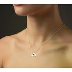 925 Ayar Gümüş 0.01CT Pırlanta Taşlı Fil Kolye