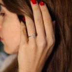 925 Ayar Gümüş 0,60 ct Görünümlü Tektaş Yüzük