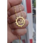 925 Ayar Gümüş 24 Ayar Altın Kaplama Allah Lafzı Kolye