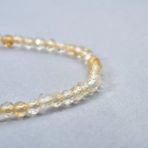 925 Ayar Gümüş Altın Kaplama Doğal Sitrin Faset Kesim Boncuklu Choker Kolye - NGS00125