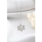925 Ayar Gümüş Baget Taşlı Kartanesi Kolye (SILVER)