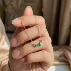 925 Ayar Gümüş Baget Taşlı Kolye Minimalist Kadın Kolyesi, 14 Ayar Altın Kaplama Gold Silver Rose Gold Zarif Baguette Necklace Günlük Şık Takı