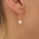 925 Ayar Gümüş Beyaz Tatlısu İncisi Küpe-8Mm