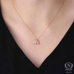 925 Ayar Gümüş Fil Charm Kolye, Pembe