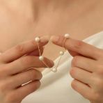 925 Ayar Gümüş Gerçek Ve Doğal Kültür İncisi Bileklik Çap:6mm - Cbp00128