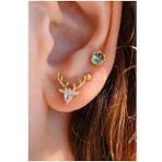 925 Ayar Gümüş Geyik Baget Zirkon Taşlı Minimal Kıkırdak Küpe Piercing