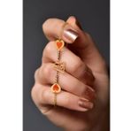 925 Ayar Gümüş Gold Kaplama Dorika Toplu Parlayan Rüya Serisi Ebruli Cam Boyalı Aşkın Harfi Bileklik