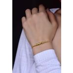 925 Ayar Gümüş Gold Kaplama Iki Boy Dorika Toplu Bileklik