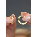 925 Ayar Gümüş Gold Kaplama Sonsuzluk Detay 15 mm Halka Küpe