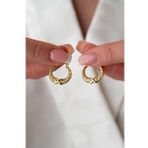 925 Ayar Gümüş Gold Rengi Sonsuzluk Desenli Şarnel Küpe