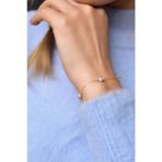 925 Ayar Gümüş Gold Renk Kaplama Dorika Toplu İncili Kadın Bileklik Uvpst200002