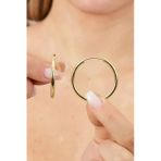 925 Ayar Gümüş Küpe Altın Yaldızlı Büyük Boy Halka Küpe Sgtl13150gold
