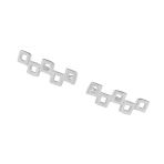 925 Ayar Gümüş Minik Kareler Earcuff Küpe