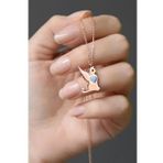 925 Ayar Gümüş Opal Taşlı Kanatlı Kedi Kolye