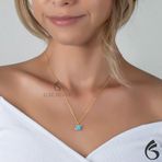 925 Ayar Gümüş Opal Taşlı Satürn Kolye