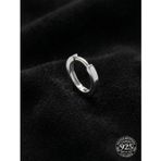 925 Ayar Gümüş Rodyum Kaplama Yuvarlak Erkek Halka Küpe - Tek (2x14mm)