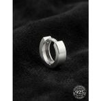 925 Ayar Gümüş Rodyum Kaplama Yuvarlak Erkek Huggie Halka Küpe - Tek (4x11mm)