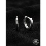 925 Ayar Gümüş Rodyum Kaplama Yuvarlak Tragus - Piercing Halka Küpe - Çift (2x9mm)
