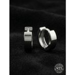 925 Ayar Gümüş Rodyum Kaplama Yuvarlak Unisex Huggie Halka Küpe - Çift (4x11mm)