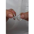 925 Ayar Gümüş Rodyumlu 14 mm Halka Küpe