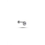 925 Ayar Gümüş Rodyumlu Minimal Çiçek Tragus Piercing Küpe