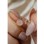 925 Ayar Gümüş Rose Kaplama Minimal Yuvarlak Küpe